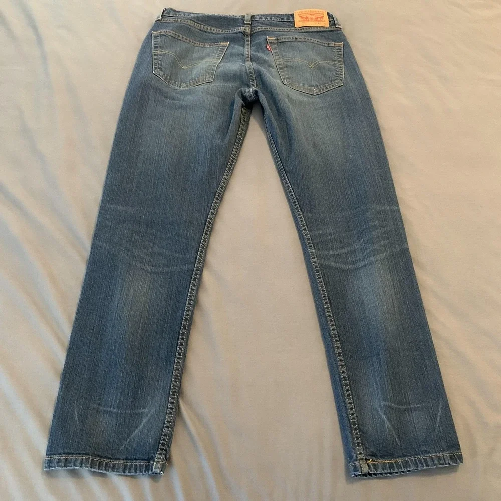 Levis 502 Jeans Mens Mid Rise 33x32 (35x30) Medium Blue Tapered‎ Stretch Denim